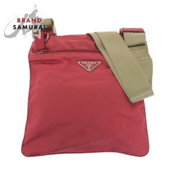 Prada Tessuto Nylon pink Shoulder triangular beige Bag - Picture 1 of 9